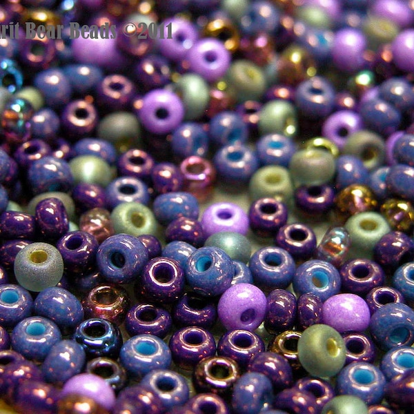 Stroll Through Lavender Fields, Seed Beads, bead mix, Size 6, Purple color