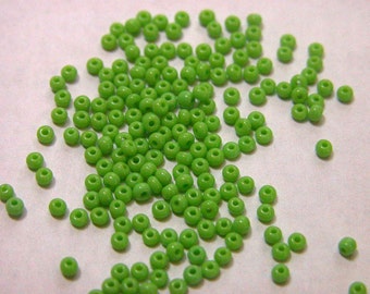 Pale Green Opaque Czech Seed Beads size 11/0 lot of 20 grams