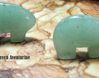 Earring Size Green Aventurine Zuni Bear Earring Pairs make your own Dreamcatcher or earrings Teen Size 12 x 18 mm