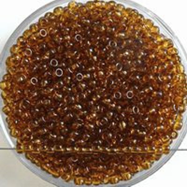 Dark Topaz Transparent GLASS Czech Seed Beads size 11/0 lot of 20 grams