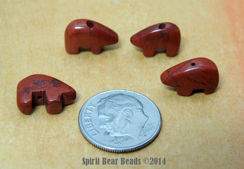 Red Jasper Tiny Zuni Bear Beads You Get Four in a Gem Jar Etsy