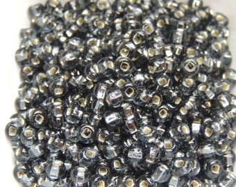 Black Diamond Silver lined SIZE 6/0 Seed Beads  Sealed 40 Gram bag semi matte