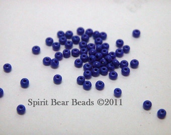 Royal Blue Opaque Czech Seed Beads size 11/0 lot of 20 grams