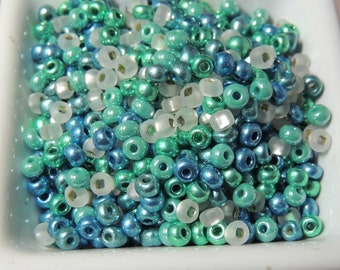 Sea Foam Czech Glass Beads 50g size 6/0 4mm Ocean, beaches, seaside