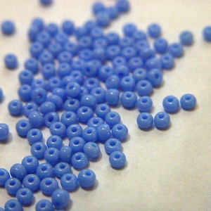 Powder Blue Opaque Czech Seed Beads size 11/0 lot of 20 grams