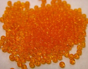 Light Orange Transparent Czech Seed Beads size 11/0 lot of 20 grams