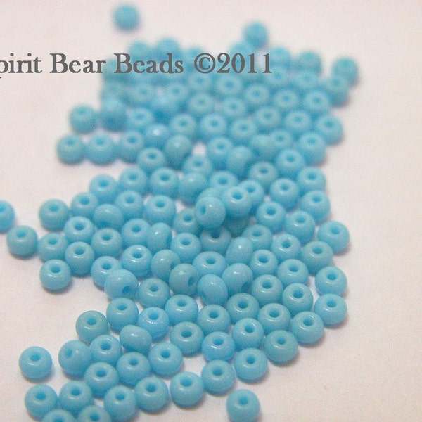 Opaque Light Turquoise Blue Czech Seed Beads size 11/0  20 grams  162