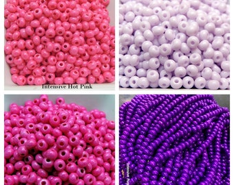 SALE Intensive Terra Intensive solid color size 6 seed beads Intensive Hot Pink, Intensive Fuchsia, Intensive Purple  or Barely Blush pink