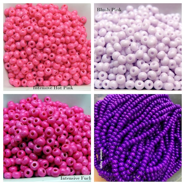 SALE Intensive Terra Intensive solid color size 6 seed beads Intensive Hot Pink, Intensive Fuchsia, Intensive Purple  or Barely Blush pink