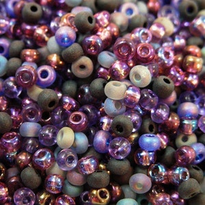 Storm Clouds on the Horizon size 6 seed bead Mix 50 grams size 6/0 4mm purple Color of the year