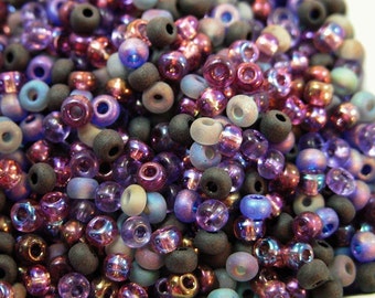 Storm Clouds on the Horizon size 6 seed bead Mix 50 grams size 6/0 4mm purple Color of the year