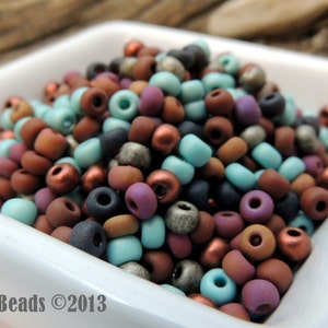Taos Pueblo Mix size 6 Czech glass Seed beads 50 grams Loose