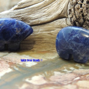 Blue Zuni Bears DARK Blue Sodalite Gemstone for Earrings and Accent 1 pair image 3