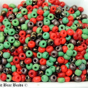 Old Fashioned Christmas Mix Czech Glass seed bead Mix size 6/0 50 Grams 2