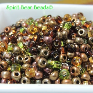 Golden Autumn mix  Czech Glass seed bead mix size 6