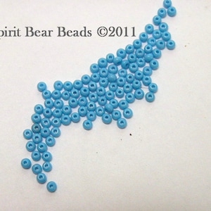 Opaque Dark Turquoise Blue Czech Seed Beads size 11/0 lot of 20 grams 165