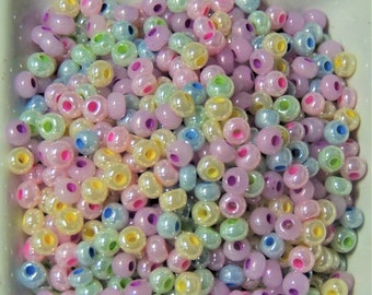 Easter Ceylon Mix multicolor Czech Glass seed bead mix size 6