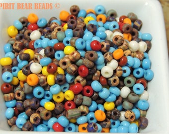 Tribal Seed Bead Mix 50 grams Czech Seed Beads Size 6