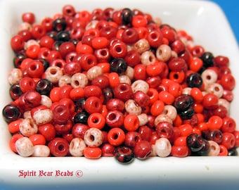 Red Devil Seed Bead mix size 6 NEW 4mm you receive 50 grams of beads