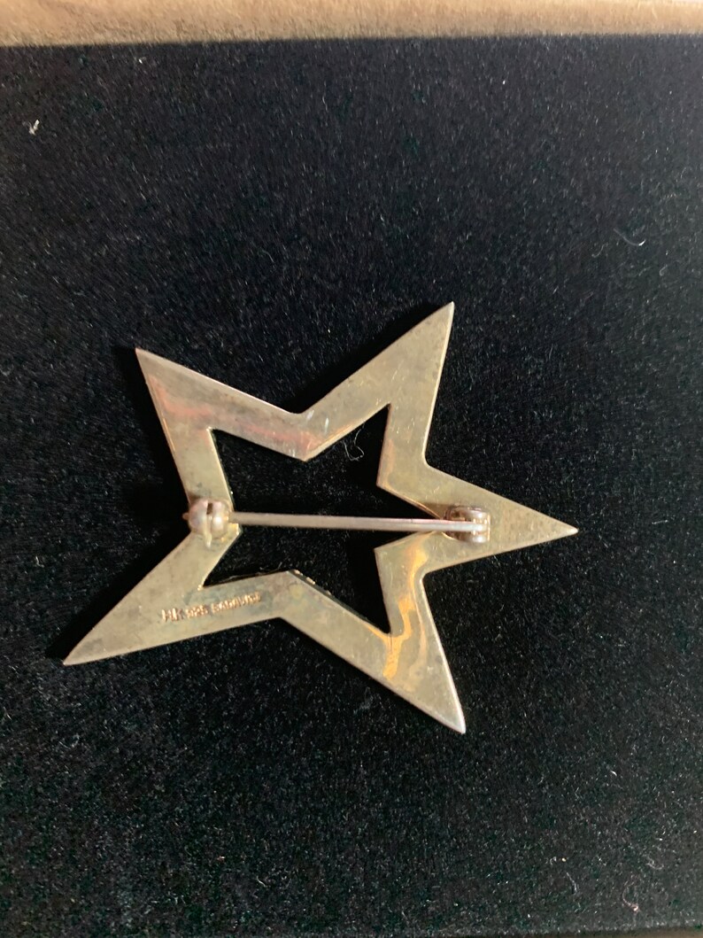 Badavici Sterling Star Pin brooch. 925 Silver, Luck, protection, direction, guidance and security image 3