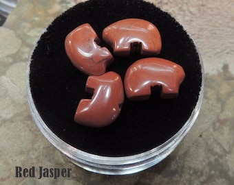 Red Jasper Tiny Zuni Bear Beads you get Four in a Gem Jar