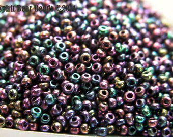Purple Iris Czech Seed Beads size 11/0 lot of 20 grams Purple, Pantone color of the year 599
