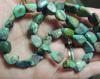 Genuine Turquoise Nugget bead strands 10mm nuggets 16 inch strands
