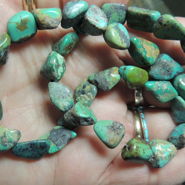 Genuine Turquoise Nugget bead strands 10mm nuggets 16 inch strands