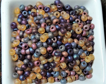 Smokey Mountains Sunset seed bead mix, size 6, beading, jewelry