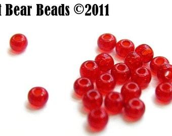 Transparent Red Czech Seed Beads size 11/0 lot of 20 grams 238