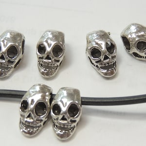 Medium Mini metal Skull beads Dia De Muertos metal Halloween Goth