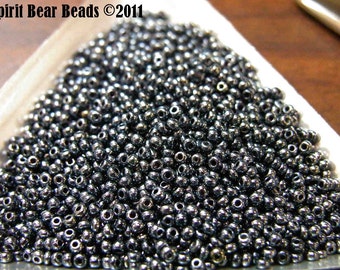 Gunmetal Iris Czech Seed Beads size 11/0 lot of 20 grams