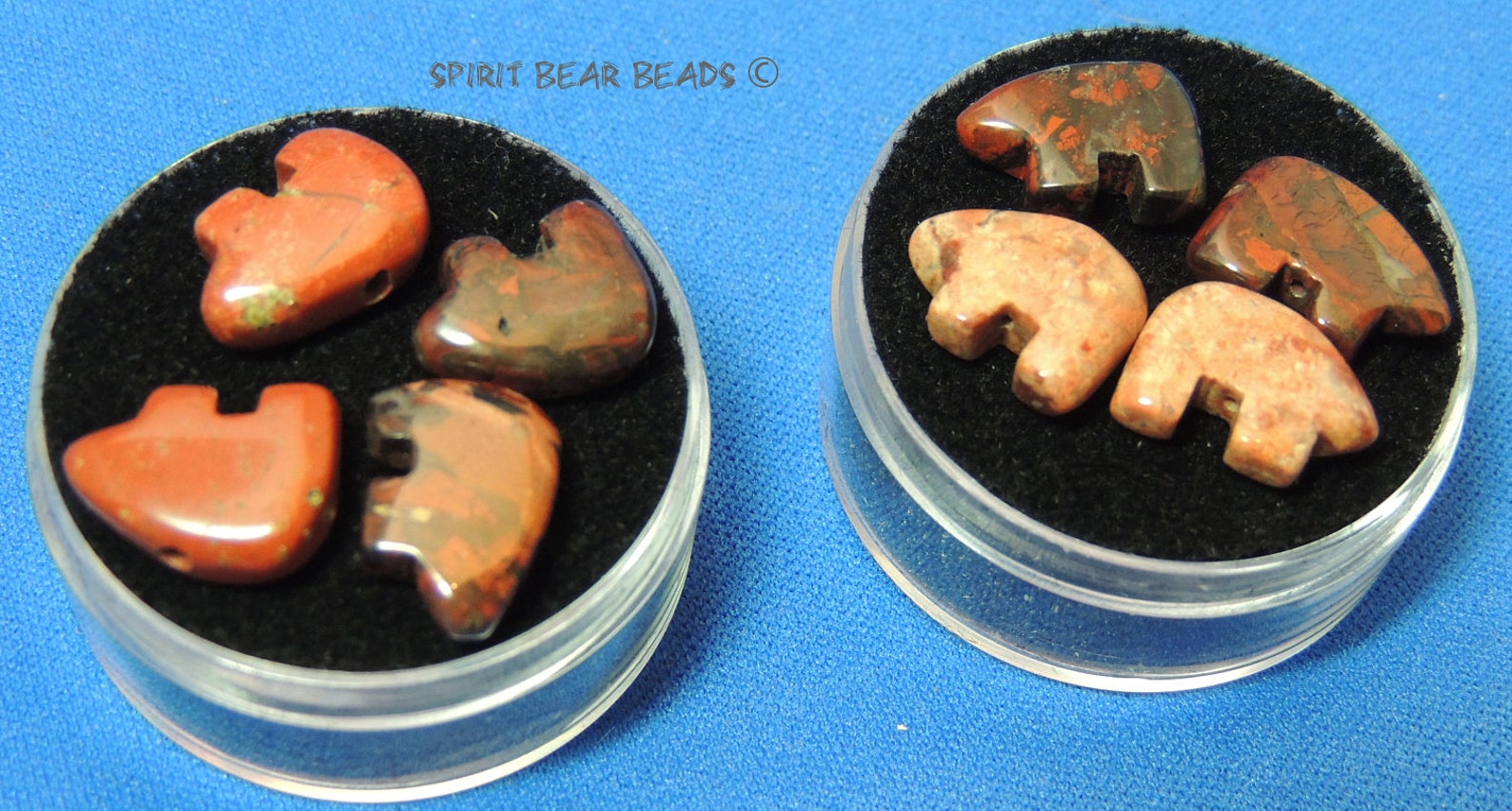 Tiny Zuni Bear Beads Brecciated Red Jasper You Get Four in a Etsy