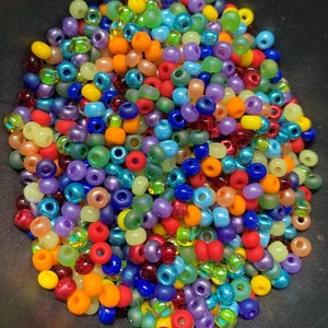 Chakra Colors mix  Czech Glass seed bead mix size 6,Root, Sacral, Solar Plexus, Heart, Throat Third eye, Crown