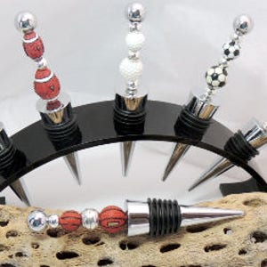 Wine Stopper, Gift for the Sport Fans, Gift for the Fan, Team Colors, Football Baseball Basketball Soccer Golf Softball,