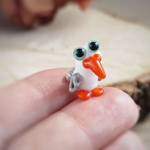 Tiny glass animals Glass figurines Miniature seagull figurine bird figurine seagull gifts Glass seagull decor Aquarium decoration Terrarium