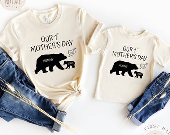 Our 1st Mother's Day Shirt, Mother's Day Tee, Mommy And Me Shirts, First Mothers Day Outfits, Custom With Names, Matching Mom And Baby Shirt