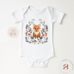 Adorable Cozy Cute Fox Cottagecore T-Shirt for Kids Forest-Themed Baby Fox Tee Woodland Wildlife Graphic Kids Shirt in Vintage Style image 2