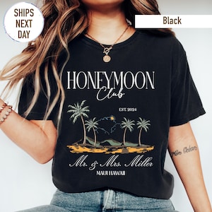 Mr and Mrs Shirts, Custom Couples Honeymoon Vacation Shirts, Just Married Shirt, Hubby Wifey Shirt, His and Hers Tees, Honeymoon Vibes Shirt