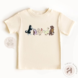 Little Bear Birthday Shirt, Cute Animal Friends Toddler T-Shirt, Preschool Gift Tee For Kids, Cartoon Farm Animal Unisex Summer Shirt