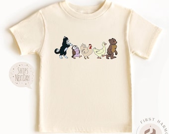 Little Bear Birthday Shirt, Cute Animal Friends Toddler T-Shirt, Preschool Gift Tee For Kids, Cartoon Farm Animal Unisex Summer Shirt