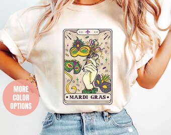 Mardi Gras Tarot Card Shirt: Comfort Colors Carnival Tee