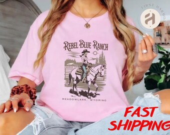 Cowboy Romance Reader Shirt: Rebel Blue Ranch, Booktok Western Tee