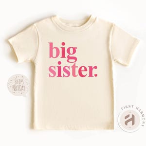 Big Sister T-Shirt, New Baby Announcement Shirt, Big Sis T-Shirt, New Big Sister Tee, Pink Big Sister Shirt, Minimalist Toddler Girl T-Shirt