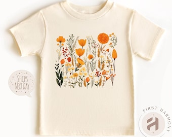 Vintage Cottagecore Shirt, Boho Wildflowers T-Shirt, Plant Lover Kids T-Shirt, Nature Baby Onesie®, Botanical T-Shirt, Garden Lover Kids Tee