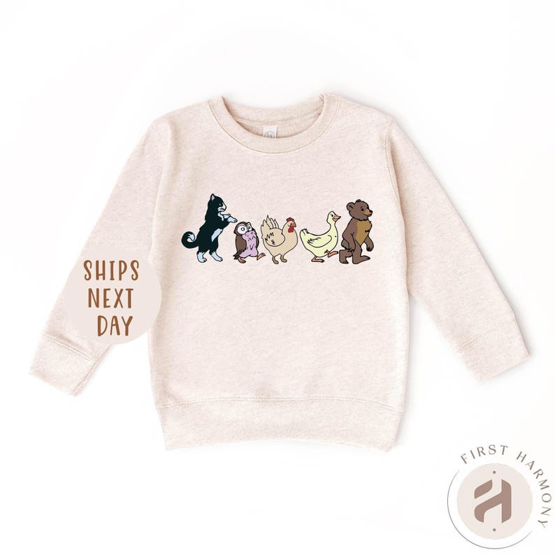 Little Bear Toddler Sweatshirt, Cute Animal Friends Sweatshirt, Animated TV Show Sweatshirt, TV Series Sweatshirt, Animal Friends Sweatshirt image 1