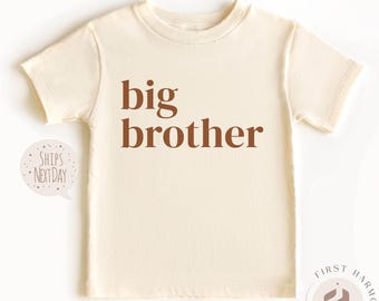 Big Brother Toddler Shirt, Cute Big Bro T-Shirt, Kids Tee, Pregnancy Announcement T-Shirt, Cute Retro Kids Shirt, Natural Big Brother Gifts