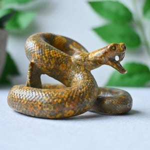 2.9 Inches Natural Crystal Snake,Hand Carved,Reiki Healing,Snake Skull,Crystal Decor,Crystal Gift,Snake Carved