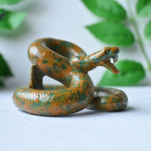 2.9 Inches Natural Crystal Snake,Hand Carved,Reiki Healing,Snake Skull,Crystal Decor,Crystal Gift,Snake Carved