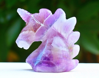 2 Inches Natural Dream Amethyst Carved Unicorn,Crystal healing,Crystal gift,Carved crystal,Crystal unicorn,Unicorn skull,Unicorn decor